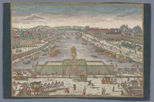 View of the Pont Neuf over the Seine River in Paris, towards the Pont Royal, 1742-1801. Creator: Anon