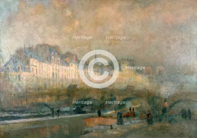 'View of the Pont Neuf and the Ile de la Cite', Paris, late 19th/early 20th century. Artist: Albert Lebourg