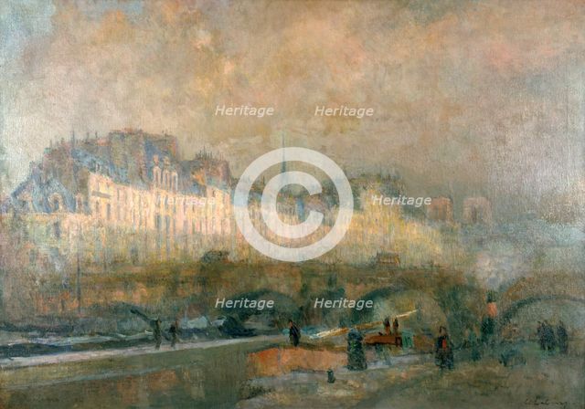 'View of the Pont Neuf and the Ile de la Cite', Paris, late 19th/early 20th century. Artist: Albert Lebourg
