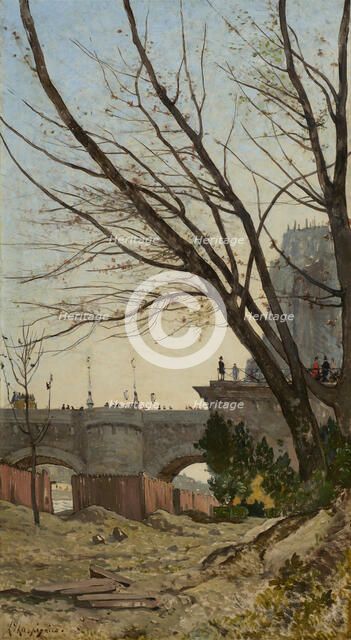 View Of The Pont Neuf And Of The Western Point Of The Île De La Cité From The Banks Of The..., c1870 Creator: Henri-Joseph Harpignies.