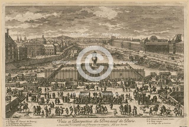 View of the Pont Neuf in Paris, Second Half of the 17th cen.. Creator: Pérelle, Adam (1638-1695).