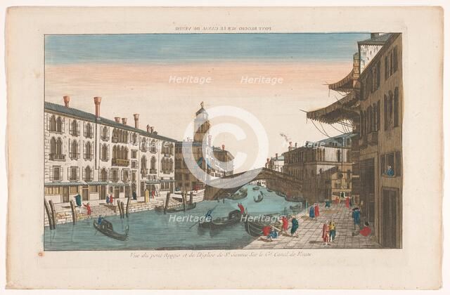 View of the Ponte delle Guglie over the Canal di Cannaregio in Venice, 1700-1799. Creator: Anon.