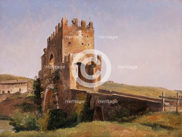 View of the Ponte Nomentano (Roman Campagna), c1837. Creator: Pierre-Nicolas Brisset.
