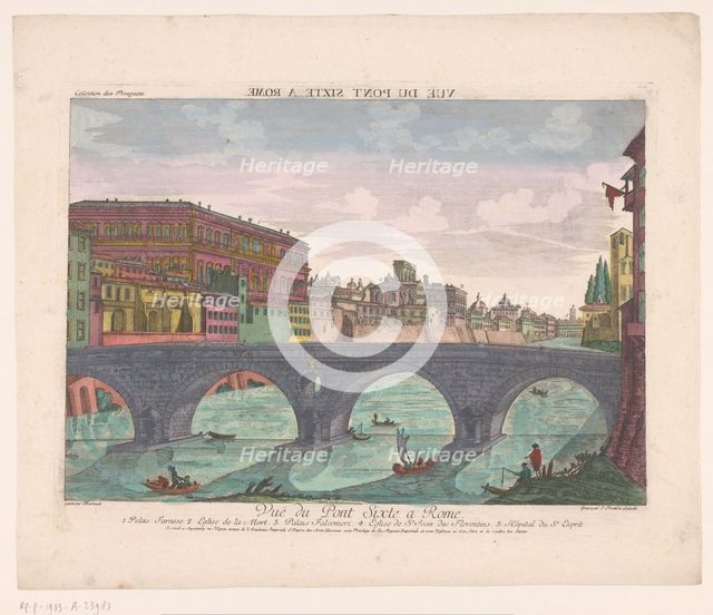 View of the Ponte Sisto in Rome, 1755-1779. Creator: Kaiserlich Franziskische Akademie.
