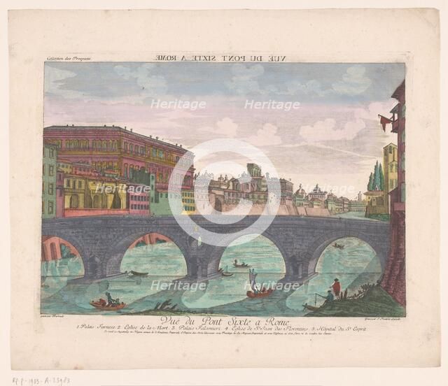 View of the Ponte Sisto in Rome, 1755-1779. Creator: Kaiserlich Franziskische Akademie.