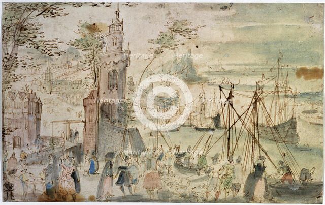 'View of the Port', early 17th century. Artist: Louis de Caullery