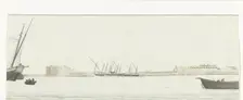 View of the port of Trani from the water, 1778. Creator: Louis Ducros