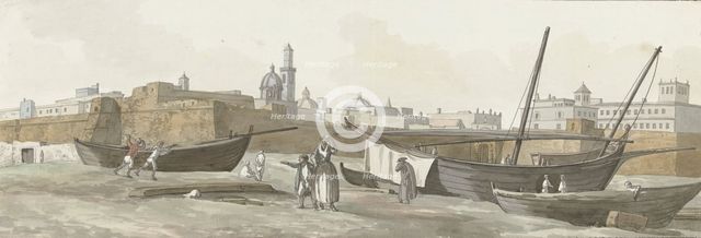 View of the port of Bari on the south side, 1778. Creator: Louis Ducros.