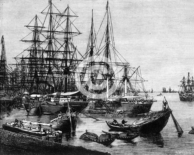 'View of the Port of Calcutta', c1891. Creator: James Grant.