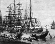 View of the Port of Calcutta c1891. Creator: James Grant
