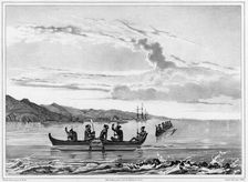 View of the Port of La Coquille In Kosrae Island, Caroline Islands, 19th century. Creators: Alexander Postels, Godefroy Engelmann, Emile-Charles Wattier