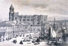 View of the Port of Malaga, 1875. Creator: DORE, Gustavo (1832 - 1883)