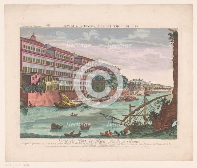 View of the Porto di Ripa Grande in Rome, 1755-1779. Creator: Balthasar Friedrich Leizelt.