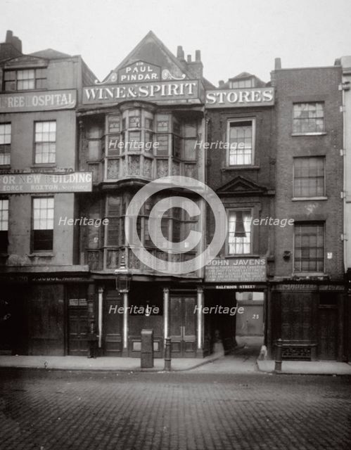 View of the Paul Pindar Tavern, Bishopsgate, City of London, 1878. Artist: Society for Photographing the Relics of Old London