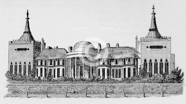 'View of the Pavilion taken from Wright's Circulating Library, May 1818', (1939). Artist: Unknown.