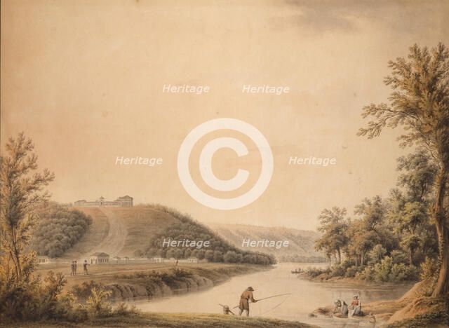 View of the Palace of Kurakin's Estate "Nadezhdino", 1800s. Creator: Moessmer, Joseph (1780-1845).