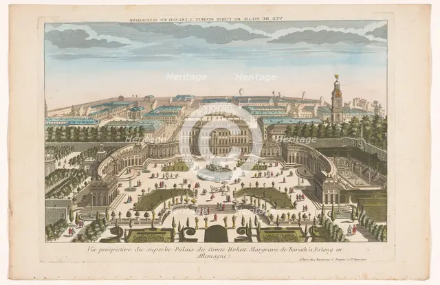 View of the palace of the Margrave of Bayreuth at Erlang, 1700-1799. Creator: Unknown.