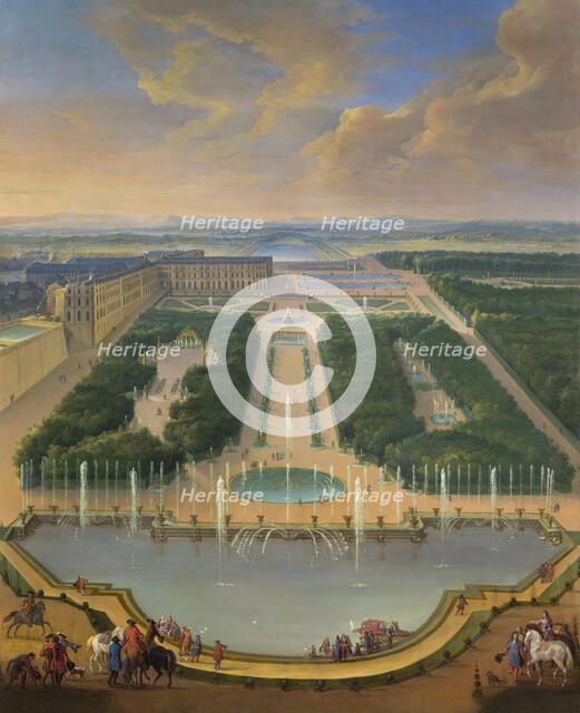 View of the Palace of Versailles from the Dragon Fountain and Neptune Fountain, um 1700. Creator: Martin, Jean-Baptiste (1659-1735).