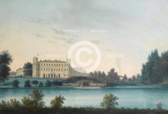 View of the Palace in Gatchina, Early 19th century. Artist: Anonymous  
