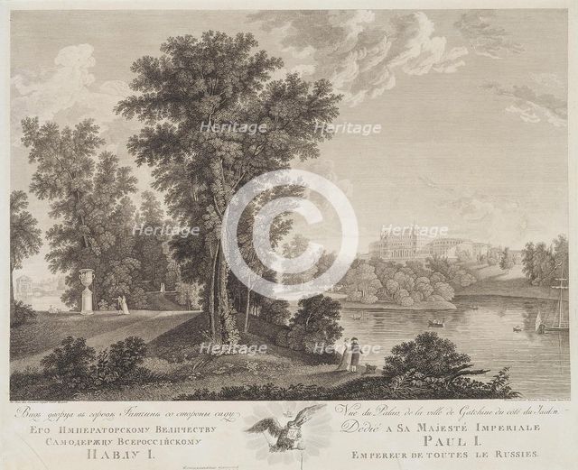 View of the Palace in Gatchina from the Park, 1799-1800. Artist: Chessky (Cheskoy), Ivan Vasilievich (1782-1848)