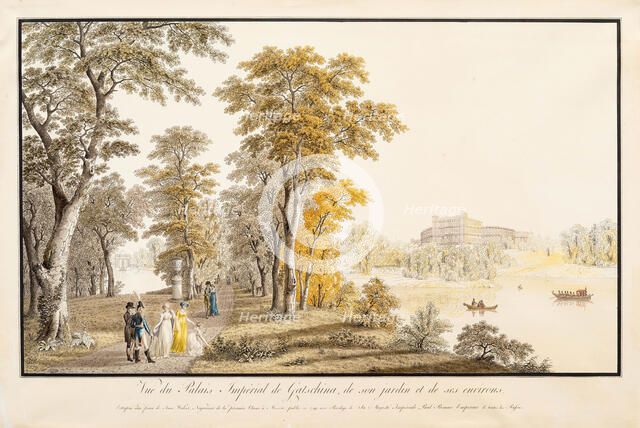 View of the Palace in Gatchina from the Park, 1799. Creator: Lory, Gabriel Ludwig, the Elder (1763-1840).