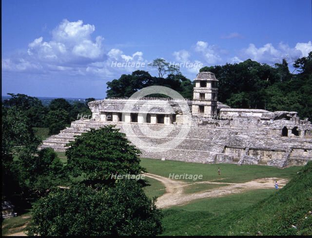 View of 'The Palace' in the Mayan ruins of Palenque.