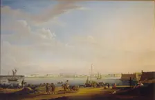 View of the Palace Square and Summer Garden from the Petersburg District, c. 1800. Artist: Mayr, Johann Georg, von (1760-1816)