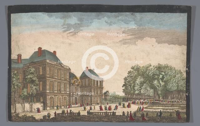 View of the Palais du Luxembourg in Paris seen from the garden, 1700-1799. Creator: Anon.