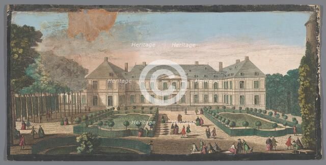 View of the Palais du Temple in Paris seen from the garden, 1700-1799. Creators: Anon, Jacques Rigaud.