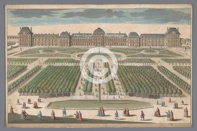 View of the Palais des Tuileries in Paris seen from the Jardin des Tuileries, 1700-1799. Creator: Anon.