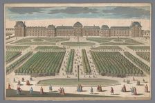 View of the Palais des Tuileries in Paris seen from the Jardin des Tuileries, 1700-1799. Creator: Anon