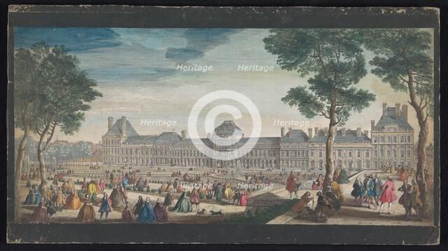 View of the Palais des Tuileries in Paris seen from the Jardin des Tuileries, c.1691-after 1753. Creator: Jacques Rigaud.