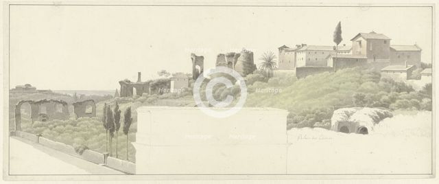 View of the Palatine Hill in Rome, with the Arch of Constantine, c.1809-c.1812. Creator: Josephus Augustus Knip.