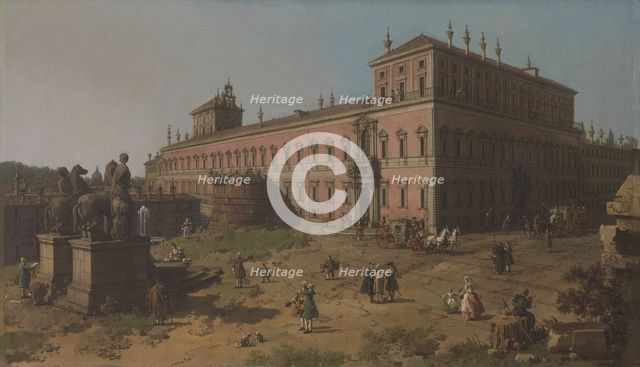 View of the Palazzo del Quirinale, Rome, c1750. Creator: Canaletto (1697-1768).