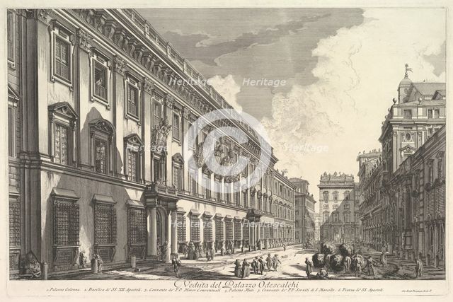 View of the Palazzo Odeschali, from Vedute di Roma (Roman Views), ca. 1753. Creator: Giovanni Battista Piranesi.