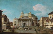 View of the Pantheon in Rome. Creator: Canal, Bernardo (1664-1744)