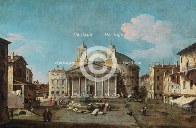 View of the Pantheon in Rome. Creator: Canal, Bernardo (1664-1744).