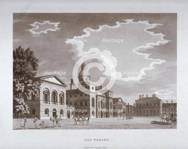 View of the parade at Horse Guards, Westminster, London, 1794.                                       Artist: Anon