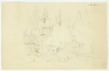 View of the Park at Versailles: Petit Trianon, n.d. Creator: Pierre Antoine Mongin