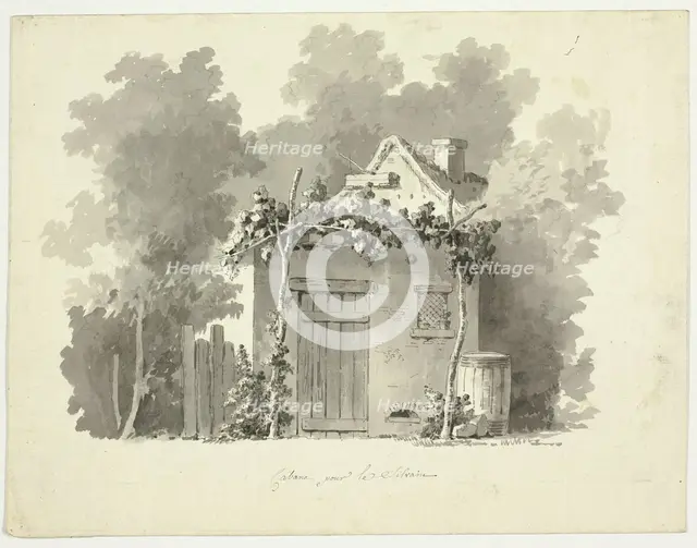View of the Park at Versailles: Rustic Cabin, n.d. Creator: Pierre Antoine Mongin.