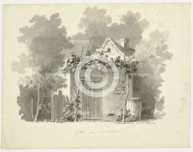 View of the Park at Versailles: Rustic Cabin, n.d. Creator: Pierre Antoine Mongin.