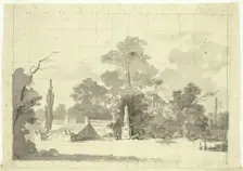 View of the Park at Versailles: Stairway with Two Pairs of Sphinxes, n.d. Creator: Pierre Antoine Mongin