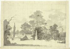 View of the Park at Versailles: Stairway with Two Pairs of Sphinxes, n.d. Creator: Pierre Antoine Mongin