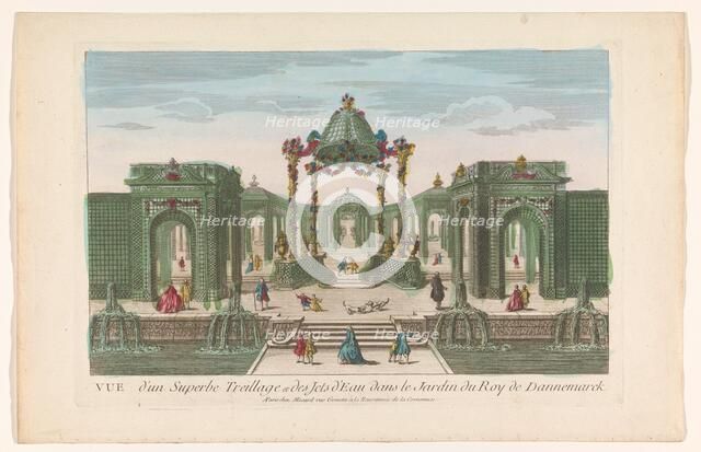 View of the Pergola and the fountains of a garden of the king of Denmark, 1700-1799. Creator: Anon.