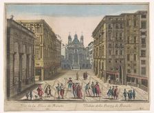 View of the Piazza Banchi in Genoa, 1700-1799. Creator: Unknown