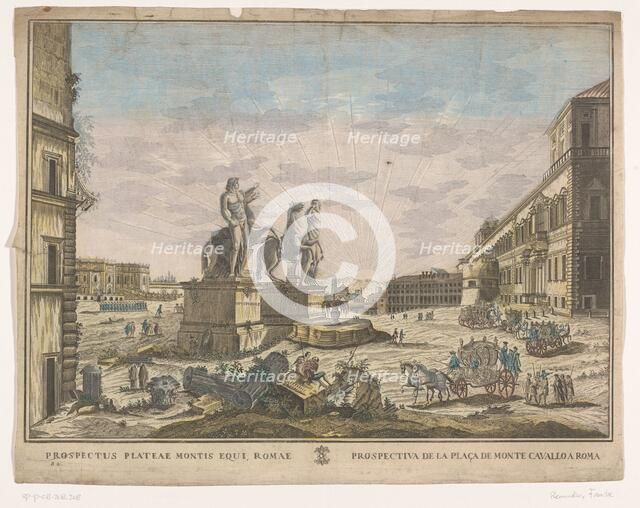View of the Piazza del Quirinal in Rome, 1700-1799. Creator: Unknown.