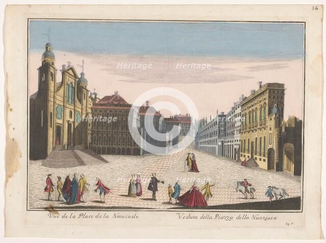 View of the Piazza della Nunziata in Genoa, 1700-1799. Creator: Unknown.