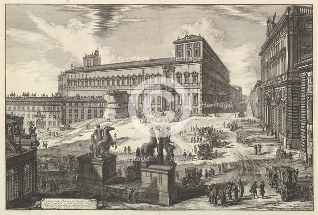 View of the Piazza di monte Cavallo, from Vedute di Roma (Roman Views), ca. 1773. Creator: Giovanni Battista Piranesi.