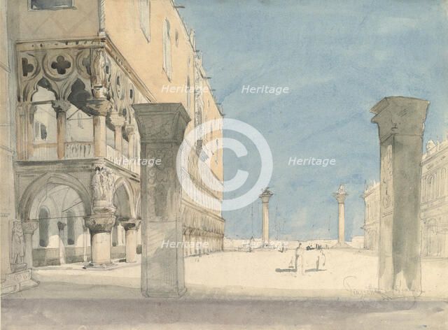 View of the Piazzetta di San Marco in Venice, 19th century. Creator: Wilhelm Gail.