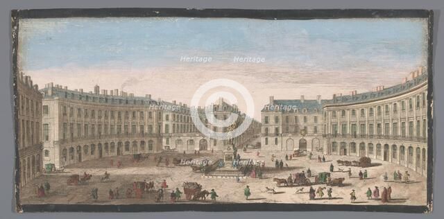 View of the Place des Victoires in Paris, 1700-1799. Creators: Anon, Jacques Rigaud.